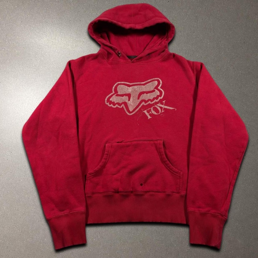Fox Racing Graphic Hoodie Womens Medium Red Vintage Y2K Motocross Logo